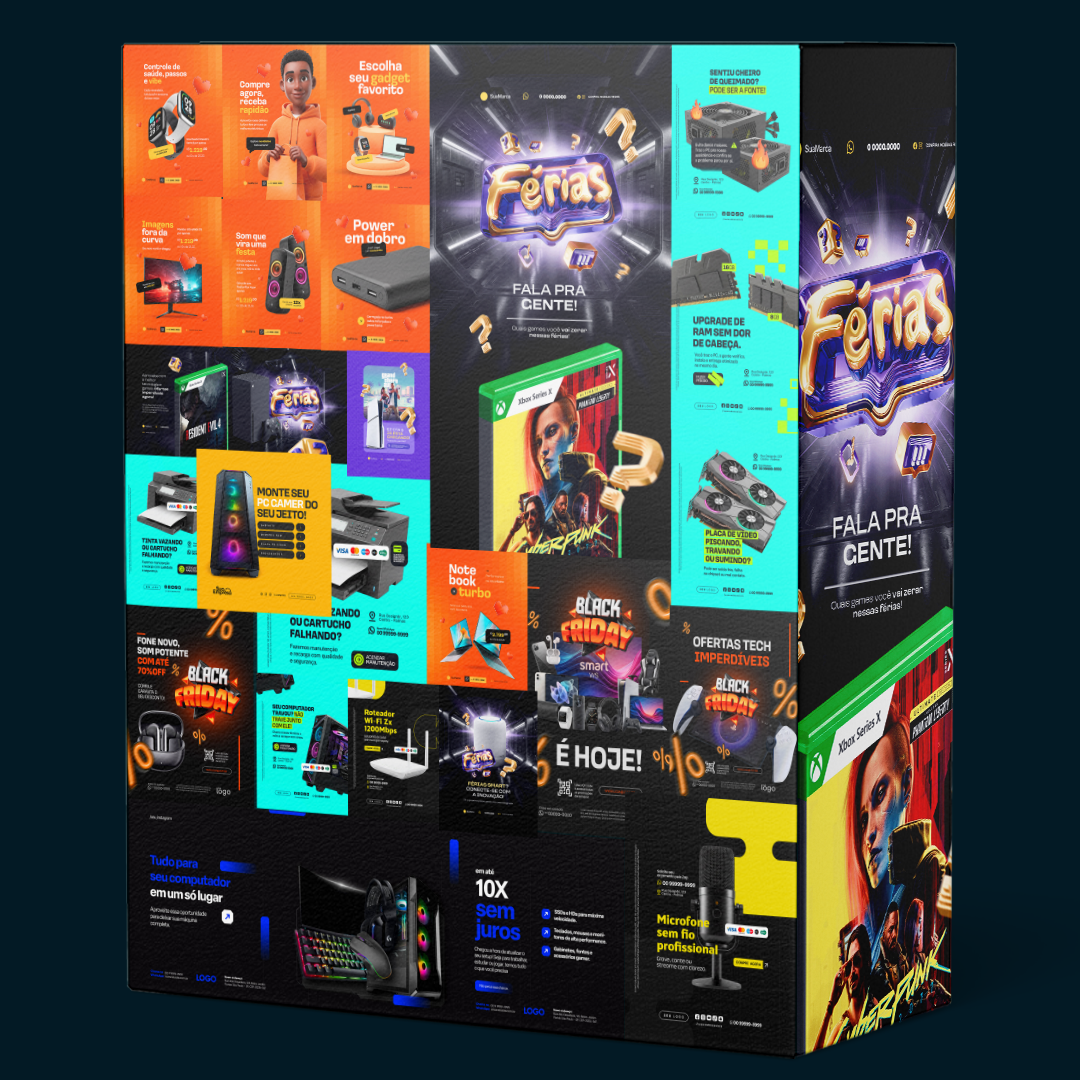 Pack de 24 templates PSD de matériel informatique